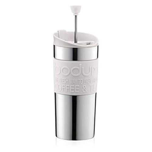  Bodum Travel Press Coffee Maker, Vacuum, Small, 0.35 Litre White