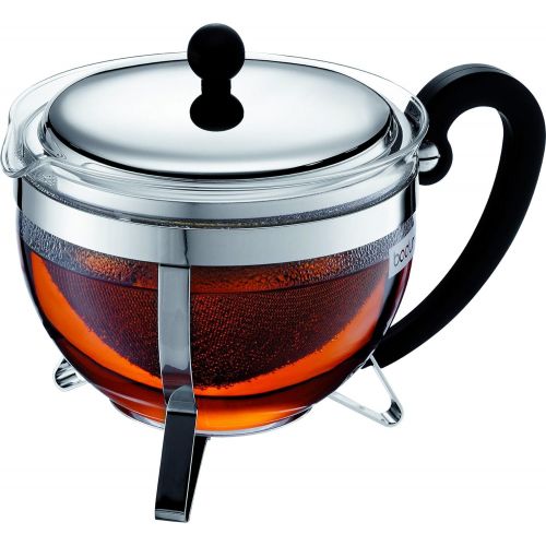  Bodum 1921-16-6 Chambord Tea Pot, 44 oz, Chrome