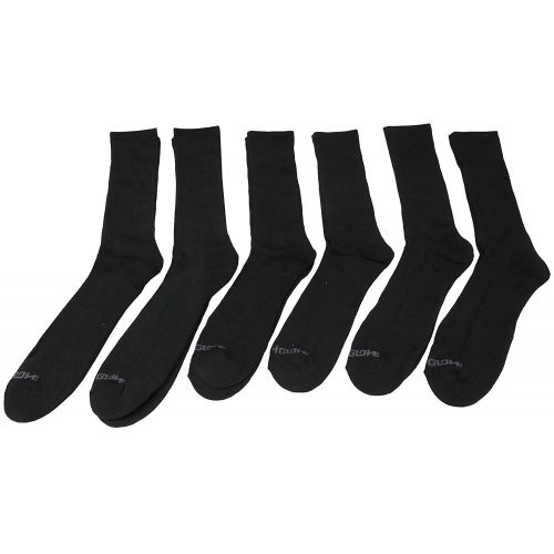  Body+Glove Bodyglove Mens Big & Tall Crew Socks, Color Black, Size 13-16 (Pack of 6)