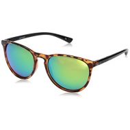 Body+Glove Body Glove Cloudbreak Green Mirror Polarized Round Sunglasses, Shiny Dark Brown, 55 mm