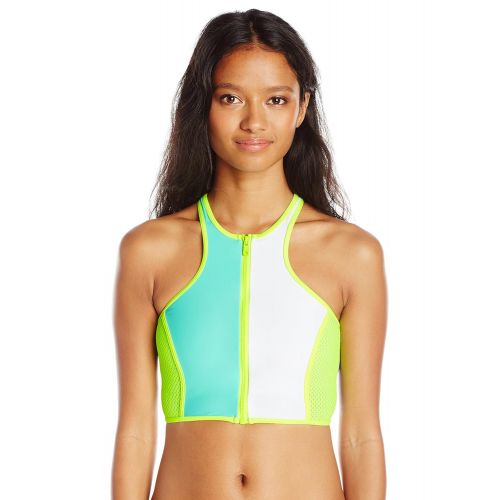  Body+Glove Body Glove Womens Borderline Zip Front Crop Bikini Top