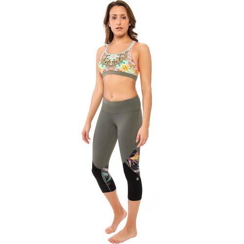  Body Glove Womens Crossover Agave Flex Capri Leggings