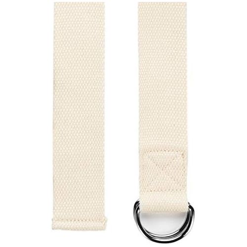  [아마존베스트]Body & Mind Yoga Strap Natural Cotton  Yoga Belt Strap with D-Ring Closure 250 x 3.8 cm