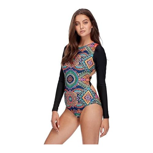  Body Glove Women's Standard Slay Paddle One Piece Swimsuit with Strappy Back Detail, Karma Print, Medium