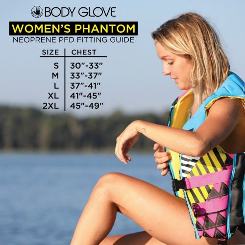  Body Glove 18224W-AQUPNK-S Womens Phantom Uscga Life Vest, Aqua Pink, Small, Aqua/Pink