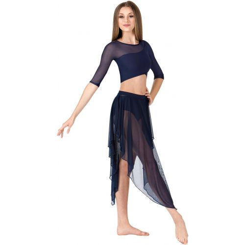  Body Wrappers Adult Convertible High-Low Dance Skirt,BW9113