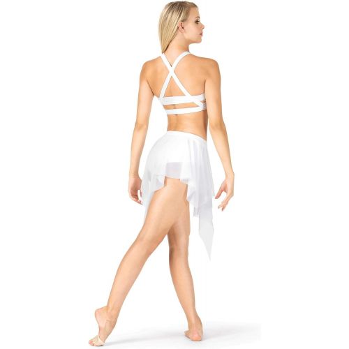  Body Wrappers Adult Uneven Hem Drapey Dance Skirt,NL9109