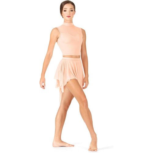  Body Wrappers Adult Uneven Hem Drapey Dance Skirt,NL9109