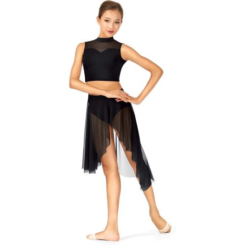  Body Wrappers Child Asymmetrical Dance Skirt,NL1110