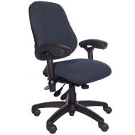 BodyBilt J2406 Blue Fabric High Back Petite Thoracic Support Task Chair with Arms, 20 Length x 20 Width Backrest, 18.5 Width Seat, Grade 3 Comfortek