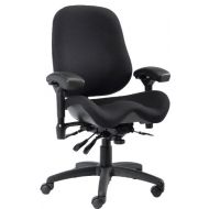 BodyBilt J2502 Black Fabric High Back Task Ergonomic Chair with Arms, 22 Length x 21.50 Width Backrest, 23 Width Seat, Grade 3 Comfortek