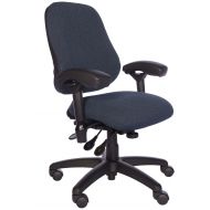 BodyBilt J2406 Blue Fabric High Back Petite Task Chair with Arms, 20 Length x 20 Width Backrest, 18.5 Width Seat, Grade 3 Comfortek