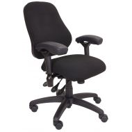 BodyBilt J2406 Black Fabric High Back Petite Task Chair with Arms, 20 Length x 20 Width Backrest, 18.5 Width Seat, Grade 3 Comfortek