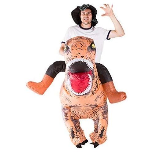  할로윈 용품Bodysocks Fancy Dress Premium Jurassic T Rex Dinosaur Ride Inflatable Costume for Adults (One Size)