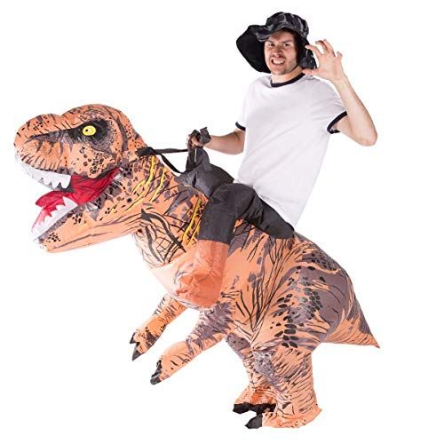  할로윈 용품Bodysocks Fancy Dress Premium Jurassic T Rex Dinosaur Ride Inflatable Costume for Adults (One Size)