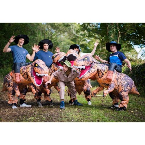  할로윈 용품Bodysocks Fancy Dress Premium Jurassic T Rex Dinosaur Ride Inflatable Costume for Adults (One Size)