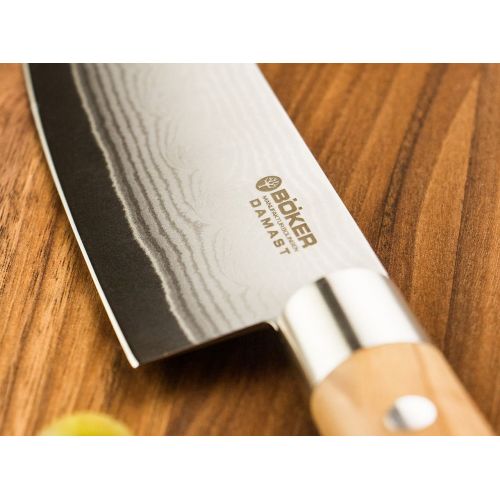  Boeker Messer Damast Olive Koch Gross, 130441DAM