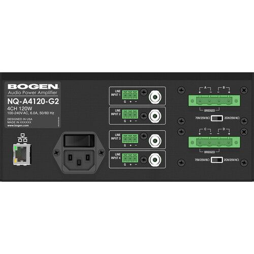  Bogen Nyquist Networked 4-Channel Power Amplifier (4 x 120W)