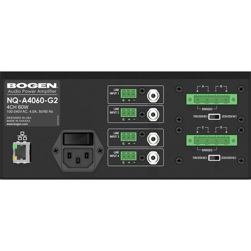  Bogen Nyquist Networked 4-Channel Power Amplifier (4 x 60W)