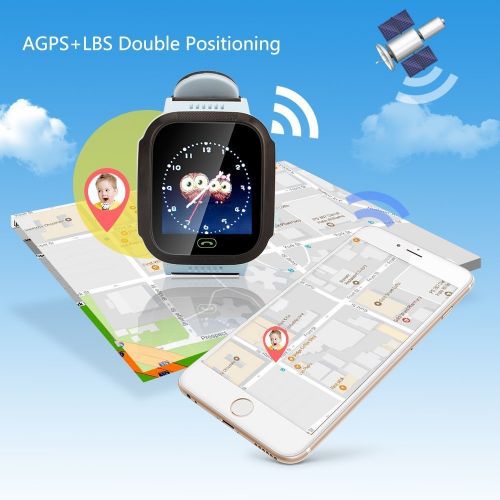  Bohongde Smart Phone Watch,Kids Smart Watch with GPS Tracker for Kids Boys Girls, Children Wristwatch with SIM Card SOS Anti-Lost Alarm Monitor Camera Flashlight Sports Outdoor for iOS Andr