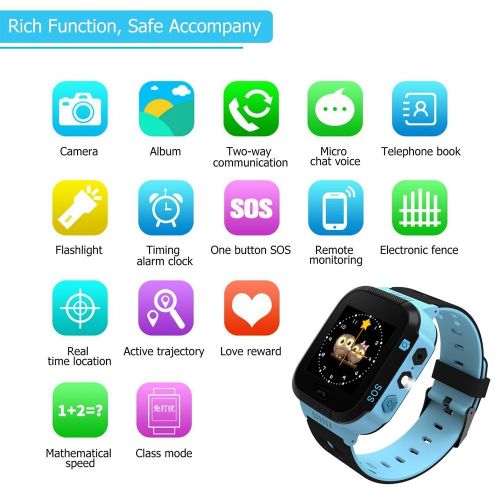  Bohongde Smart Phone Watch,Kids Smart Watch with GPS Tracker for Kids Boys Girls, Children Wristwatch with SIM Card SOS Anti-Lost Alarm Monitor Camera Flashlight Sports Outdoor for iOS Andr