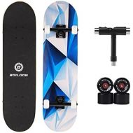 Boilgon 31x8 Complete Skateboards for Beginners ( Soft Wheels and Skate Tools Included)