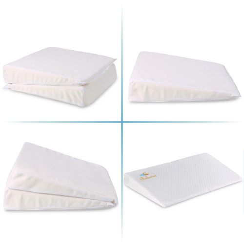  Bokemar Universal Crib Wedge Pillow for Baby Crib Mattress | Acid Reflux |Premium Baby Sleeping Wedge Pillow with Washable & Waterproof Cover,Foldable 12-Degree Incline