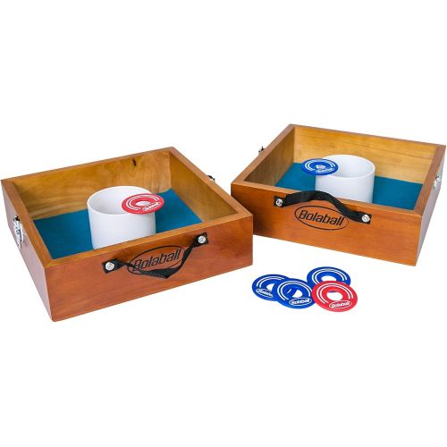  Bolaball Outdoor Washer Toss Yard Game Set Yard Games for Adults and Family Outside Backyard Lawn Game Comes with 8 Washers and 2 Solid Wood Targets