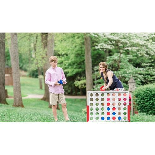 Bolaball Outdoor Giant 4 in-A-Row Connect Yard Game Big Games Backyard Life-Size Four in A Row Games for Large Family Fun!