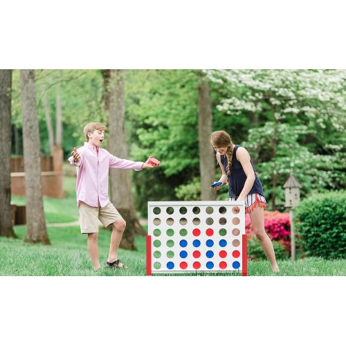  Bolaball Outdoor Giant 4 in-A-Row Connect Yard Game Big Games Backyard Life-Size Four in A Row Games for Large Family Fun!