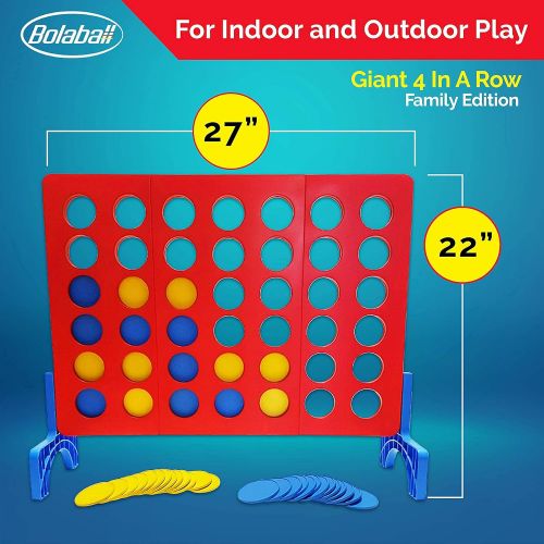  Bolaball Four-in-a-Row Outdoor Games for Family Fun, Yard Game for Adults and Kids, Backyard Party Toys, 27 x 22 Inches