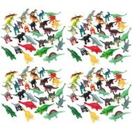 Boley 150 Pack Miniature Dinosaur Toy Set - Colorful Mini Plastic Dinosaur Figure Variety Pack - Perfect for Party Packs, Party Favors, Cake Toppers, and Stocking Stuffers!