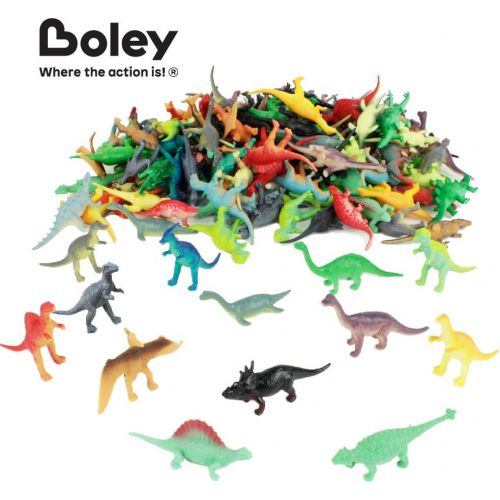  Boley 150 Pack Miniature Dinosaur Toy Set - Colorful Mini Plastic Dinosaur Figure Variety Pack - Perfect for Party Packs, Party Favors, Cake Toppers, and Stocking Stuffers!