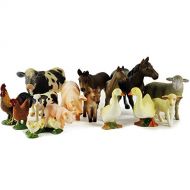 Boley 15-Piece Farm Animal Playset - with Different Varieties of Realistic Looking Farm Animals and Baby Farm Animals - Figurines Ranging from Cows, Pigs, Sheep, Ducks, Geese, Hors