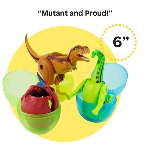  Boley 8 Pack Dino Mutants - Dino Egg Transforming Dinosaur Toy for Kids, Children, Toddlers - Great for Dinosaur Party Supplies, Birthday Party Favors, and More!