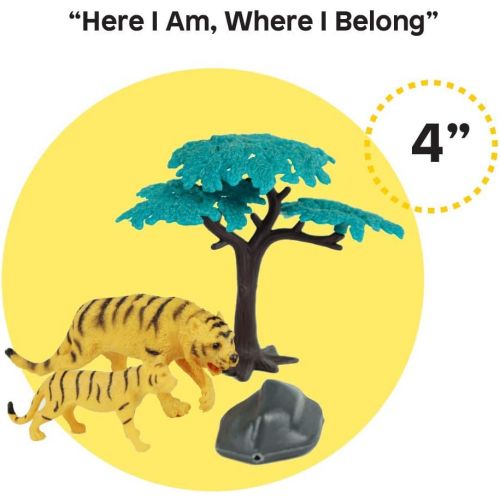 Boley 40 Piece Wild Sunny Safari Animal Bucket - Assortment of Miniature Plastic Toy Safari Animal Figurines for Kids, Children, Toddlers - Includes Elephants, Tigers, Zebras,and M