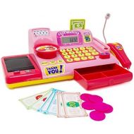 [아마존베스트]Boley Kids Toy Cash Register - Pretend Play Educational Toy for Kids, Children, Toddlers - Cash Register with Electronic Sounds, Play Money, Grocery Toys, Working Calculator, and M