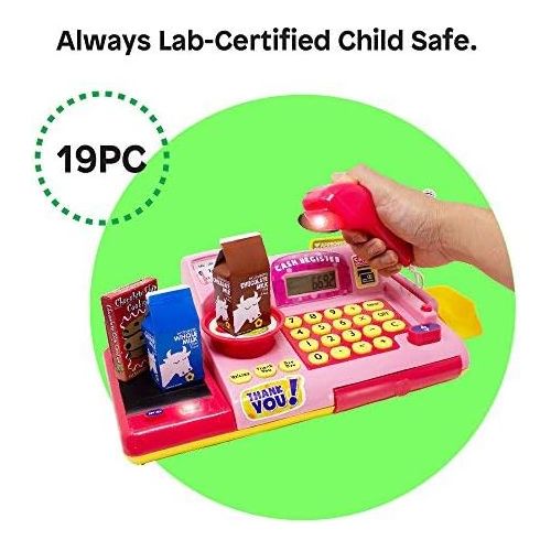  [아마존베스트]Boley Kids Toy Cash Register - Pretend Play Educational Toy for Kids, Children, Toddlers - Cash Register with Electronic Sounds, Play Money, Grocery Toys, Working Calculator, and M