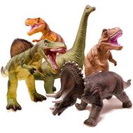[아마존베스트]Boley 5 Piece Jumbo Dinosaur Set - Kids, Children, Toddlers Highly Detailed, Realistic Toy Set for Dinosaur Lovers - Perfect for Party Favors, Birthday Gifts, and More