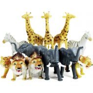 Boley 12 Piece Jumbo Safari Animals - 9 Jungle Animals and Zoo Animals - Great Educational Toy for Kids, Toddlers, Children Or Party Favor!
