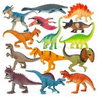 Boley Dinosaur Book Bundle - 14 Pack Dinosaur Toys for Kids with Educational Dino Guide Pamphlet - Dinosaur Figures for Boys and Girls Ages 3 and Up