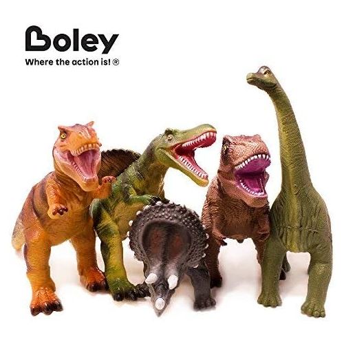  Boley 5 Piece Jumbo Dinosaur Set - Kids, Children, Toddlers Highly Detailed, Realistic Toy Set for Dinosaur Lovers - Perfect for Party Favors, Birthday Gifts, and More