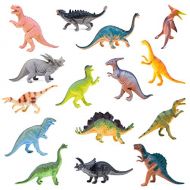 Boley Monster 15 Pack Large 7 Toy Dinosaur Set - Enormous Variety of Authentic Type Plastic Dinosaurs - Great As Dinosaur Party Supplies, Birthday Party Favors, and More!