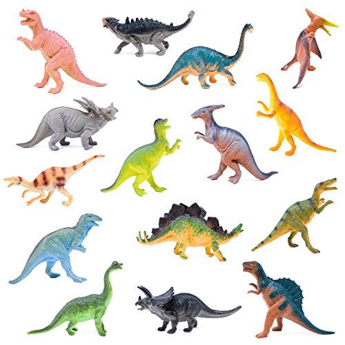  Boley Monster 15 Pack Large 7 Toy Dinosaur Set - Enormous Variety of Authentic Type Plastic Dinosaurs - Great As Dinosaur Party Supplies, Birthday Party Favors, and More!