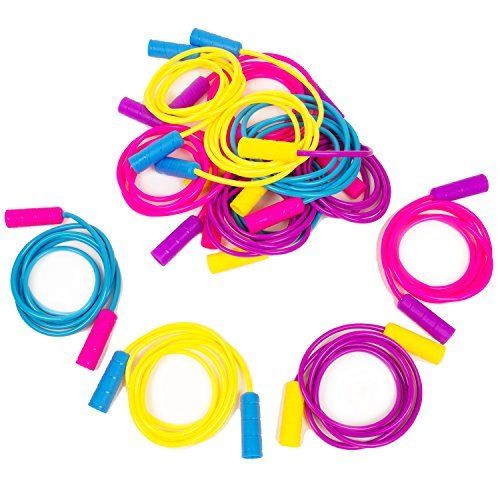  Boley 12 Pack Jump Rope Kids Set - 7 ft Jumping Rope for Boy or Girl Children in Assorted Bright Colors