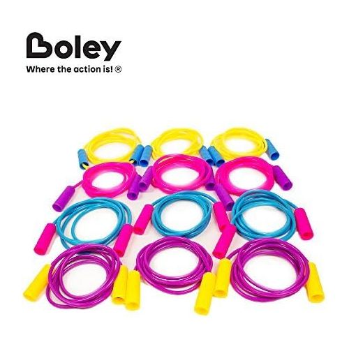  Boley 12 Pack Jump Rope Kids Set - 7 ft Jumping Rope for Boy or Girl Children in Assorted Bright Colors
