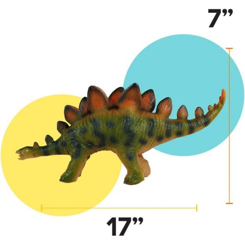  Boley Jumbo Monster 20 Soft Jurassic Triceratops Toy - Big Educational Dinosaur Action Figure, Designed for Rough Play - Great Sandbox Toy, Beach Toy, Dinosaur Party Toy, and Toddl