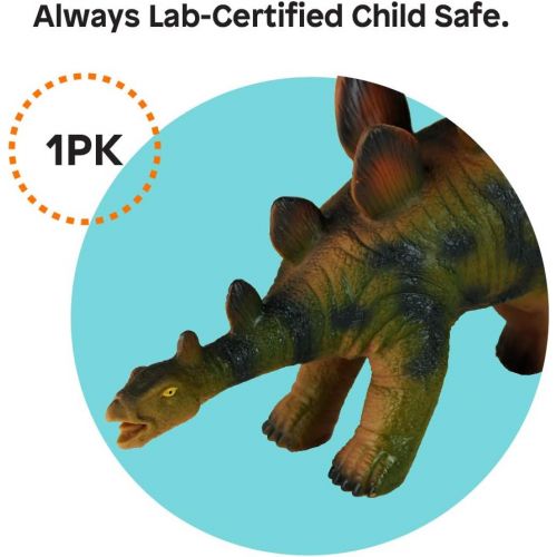  Boley Jumbo Monster 20 Soft Jurassic Triceratops Toy - Big Educational Dinosaur Action Figure, Designed for Rough Play - Great Sandbox Toy, Beach Toy, Dinosaur Party Toy, and Toddl