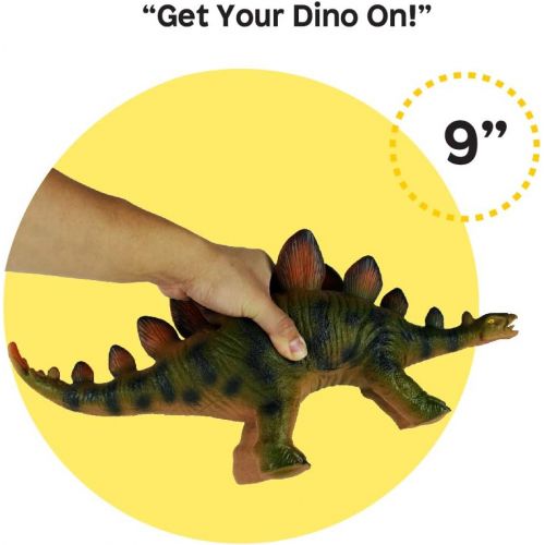  Boley Jumbo Monster 20 Soft Jurassic Stegosaurus Toy - Big Educational Dinosaur Action Figure, Designed for Rough Play - Great Sandbox Toy, Beach Toy, Dinosaur Party Toy, and Toddl