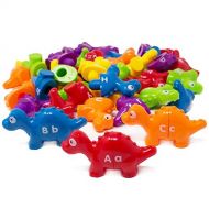 Boley 52 Piece Alphabet Dinosaurs - Educational Dinosaur Alphabet Matching Toy Set for Kids, Children, Toddlers - Great Learning Tool for Toddlers to Learn The Alphabet! Bucket Edi
